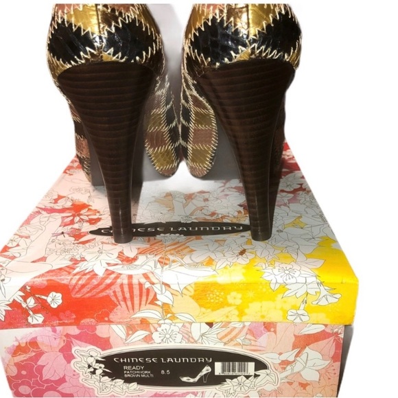 New Chinese Laundry Ready Patchwork Heels - Picture 8 of 9